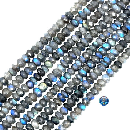 Labradorite faceted roundel