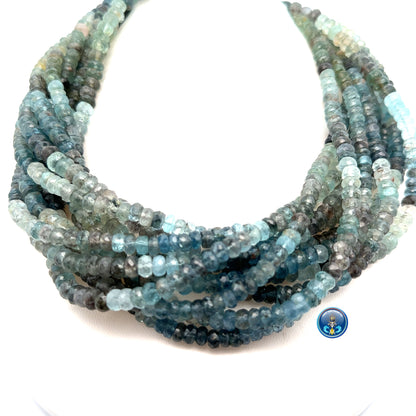 Moss Aquamarine faceted roundel