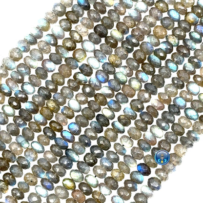 Labradorite faceted roundel