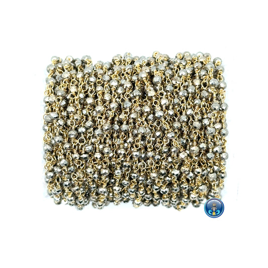 Pyrite Faceted 3mm chain
