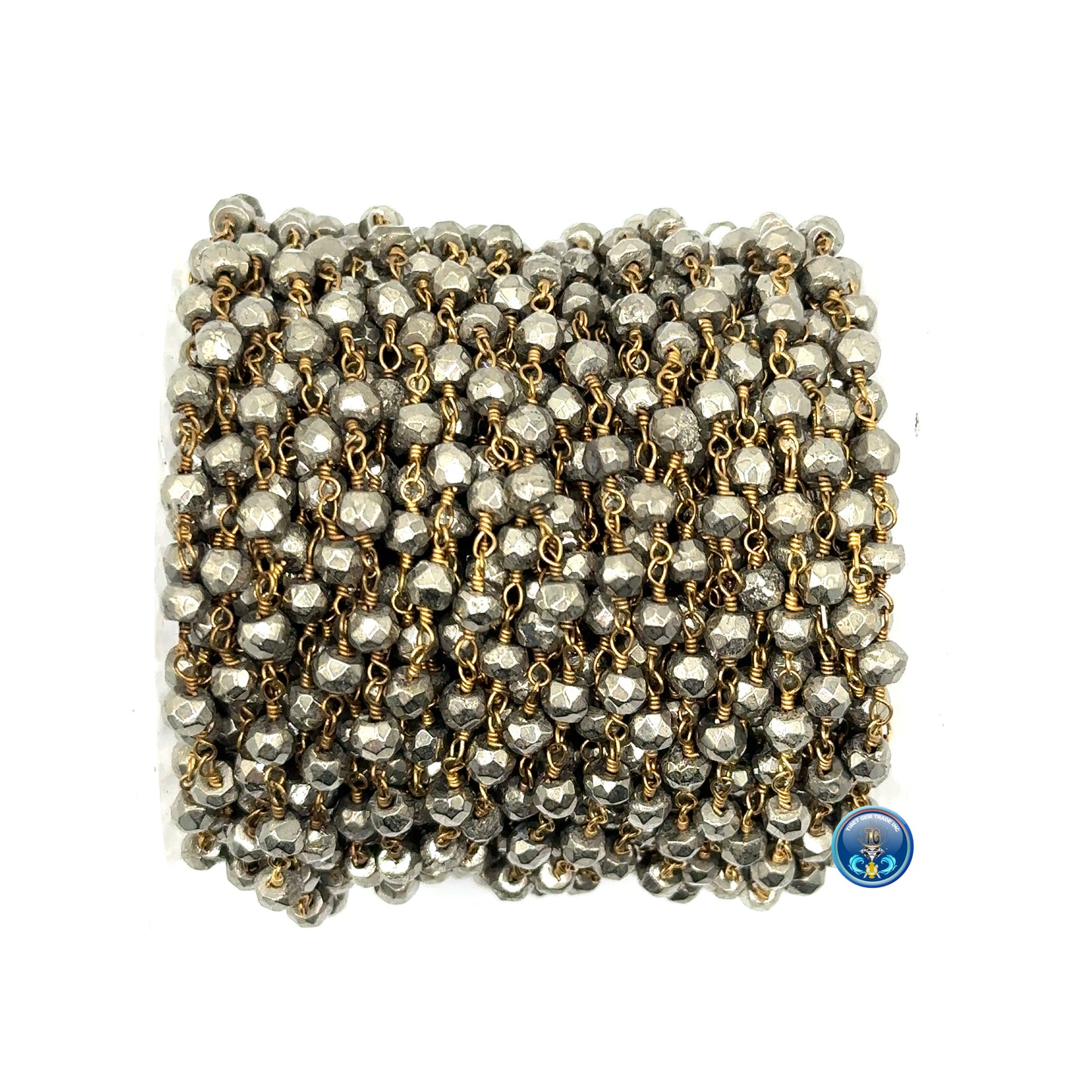 Pyrite faceted round